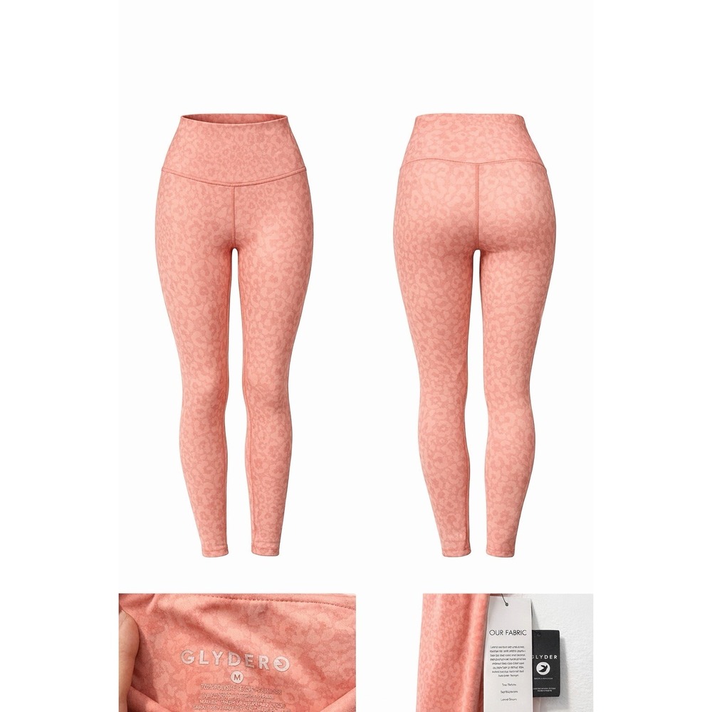 New Glyder Sultry Sherbert Leopard Leggings High Waisted Wicking Large Sold Out